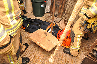 Brandmelding brandweer oefening